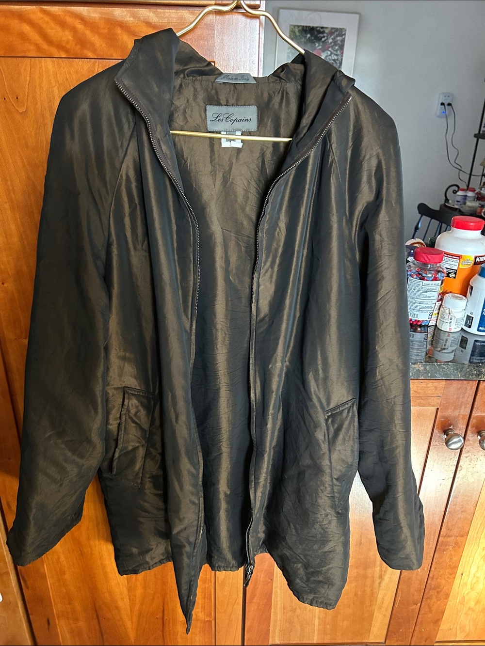 Les Copains Black Hooded Utility Jacket
